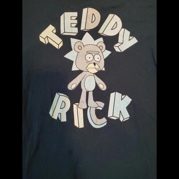 Rick & Morty Teddy Rick Blue Juniors T-Shirt S Adult Swim Small - Picture 2 of 6